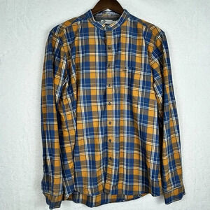 Lee Cooper Men's Plaid Button Up Shirt Large‎ Casual Blue Gold